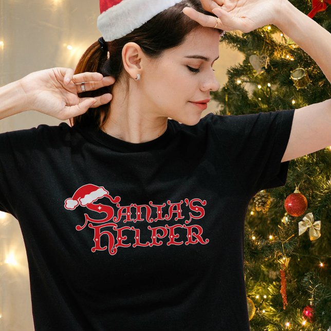 Santa's Helper red and white Christmas t-shirt (Creator Uploaded)