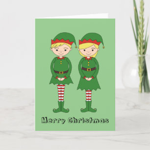 Santa's Helpers Boy and Girl Christmas Special Holiday Card