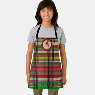 Santa's Helpers Elf Plaid Design Apron