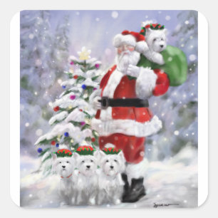 Santa's Helpers Square Sticker