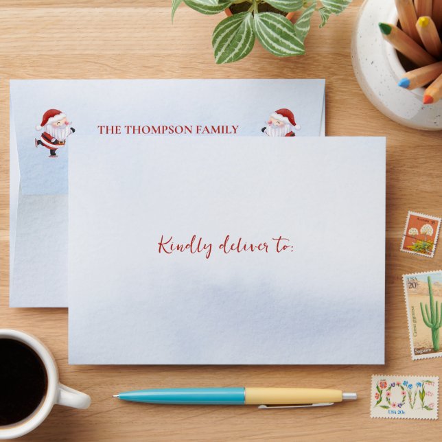 Santa's Ho Ho Ho | Christmas Addressed  Envelope (Desk)