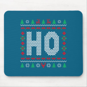 Santas Ho Naughty Christmas For Graphic Art Mouse Pad