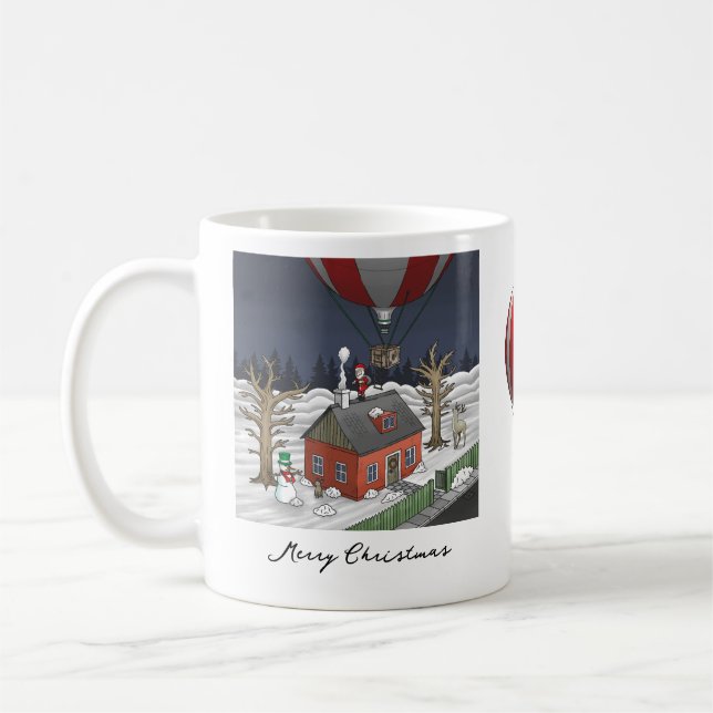 Santa's Hot Air Balloon Coffee Mug (Left)