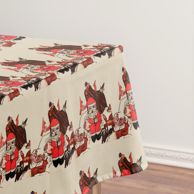SANTA'S IN THE WOODS  table cloth (In Situ)