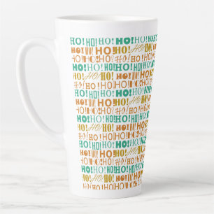 Santa's Jolly Christmas HO! HO! HO! Green and Gold Latte Mug