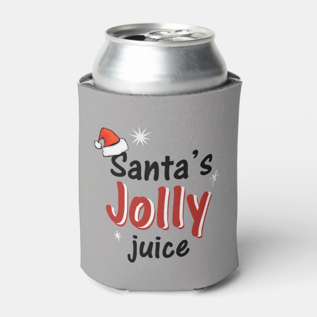 Santa's Jolly Juice Christmas Cheer Beer Can Cooler (Can Front)