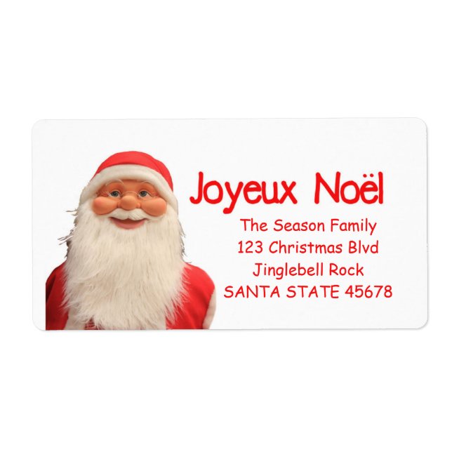 Santa's Joyeux Noël Christmas label (Front)