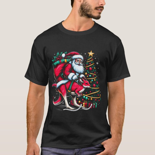 Santa's Kangaroo Christmas Adventure T-Shirt (Front)