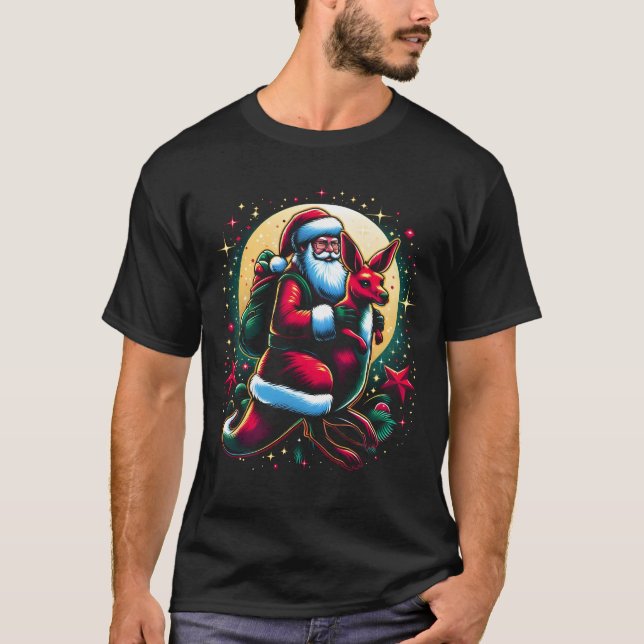 Santa's Kangaroo Christmas Adventure T-Shirt (Front)