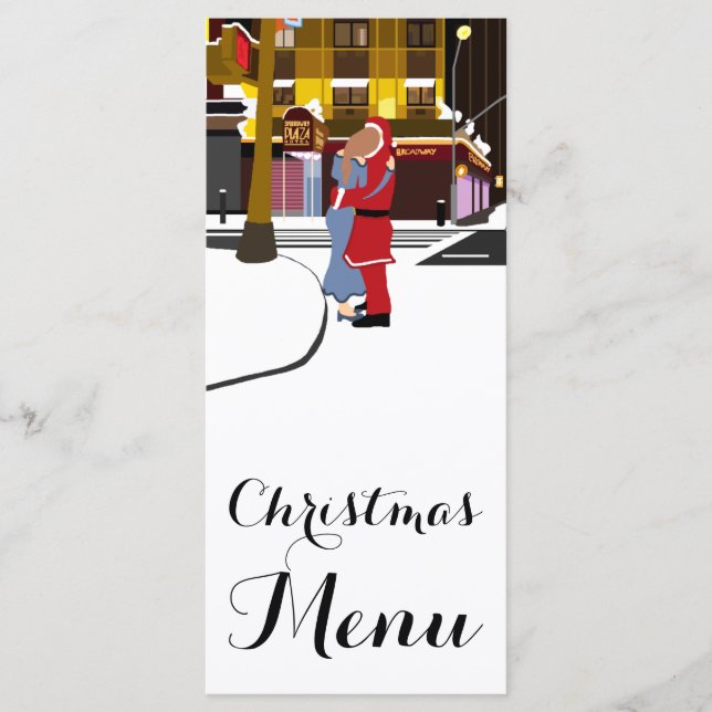 Santa's Kiss On Broadway Christmas Menu (Front)