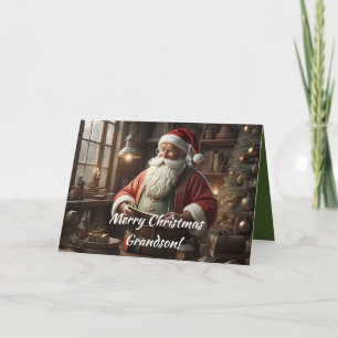 SANTA'S LIST-GRANDSON CHRISTMAS CARD