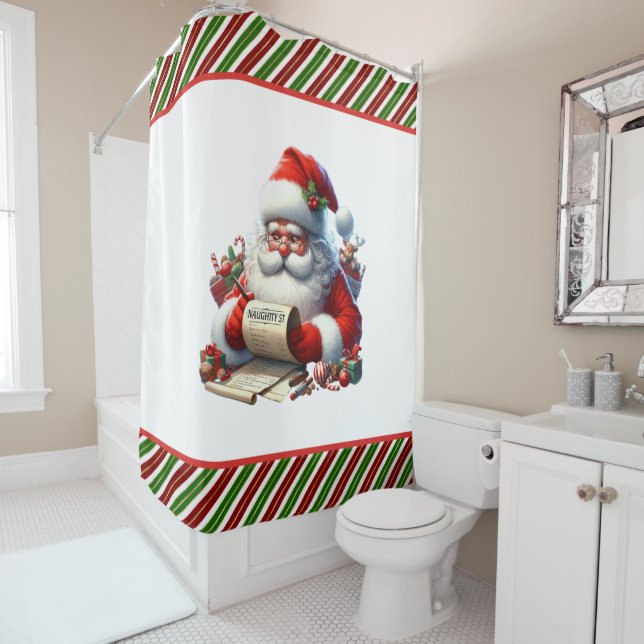 Santa's List  Shower Curtain (In Situ)