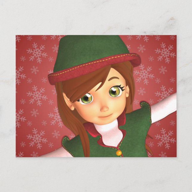 Santa's Little Elf Holiday Postcard (Front)