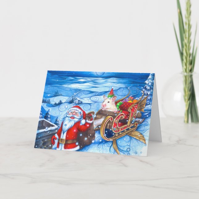 Santa's Little Hamster Holiday Card (Front)