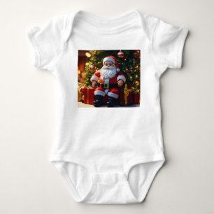 "Santa's Little Helper: Adorable Printed Baby Jump Bodysuit