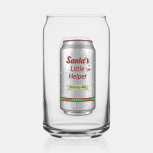 Santa's Little Helper Beer Can   Can Glass