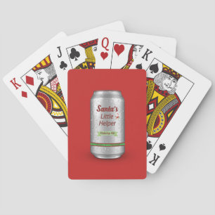 Santa's Little Helper Beer Can Playing Cards