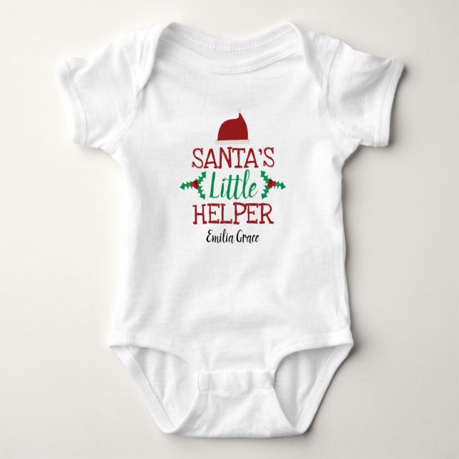 Santa's Little Helper Christmas Baby Bodysuit (Front)