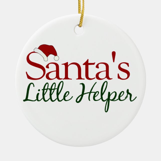 Santa's Little Helper Christmas Ornament (Front)