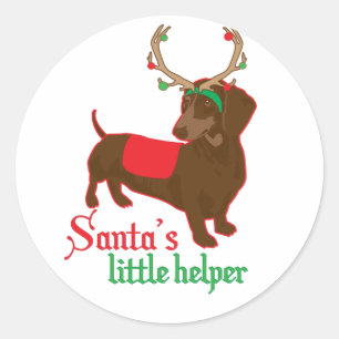santas little helper classic round sticker