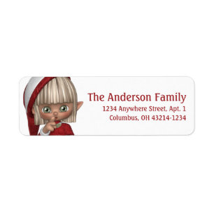 Santa's Little Helper Elf Christmas Address Label