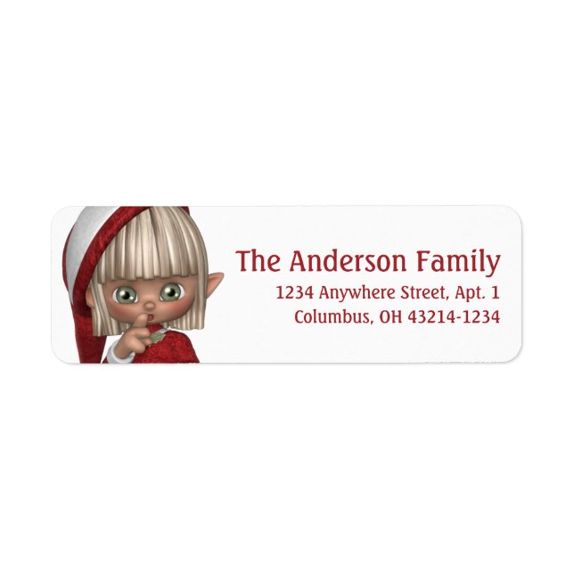Santa's Little Helper Elf Christmas Address Label (Front)