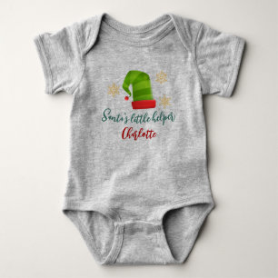 "Santa's Little Helper" Elf Hat Baby Bodysuit