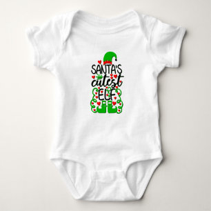 Santa's Little Helper Elf Hat Shoes Green Red Baby Bodysuit