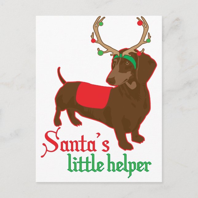 santas little helper holiday postcard (Front)