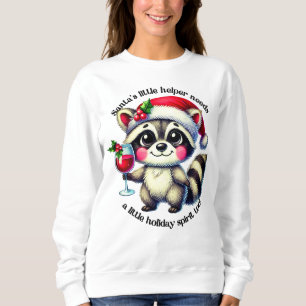 Santa's little helper in a festive holiday spirit sweatshirt
