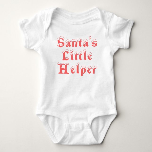 Santa's Little Helper - pink Baby Bodysuit (Front)