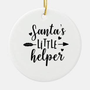 Santa's Little Helper Pregnancy Announcement Ceramic Tree Decoration