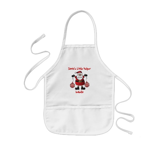 Santa's Little Helper | Santa Claus Kids Apron (Front)