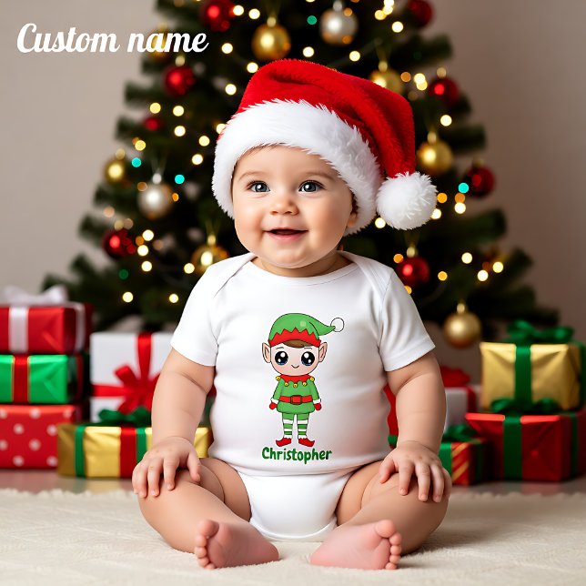 🎄Santa's little helper with custom name Baby Bodysuit (🎄Santa's little helper with custom name Baby Bodysuit)