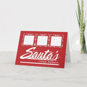 Santa's Little Helpers 3 Photo Christmas Card