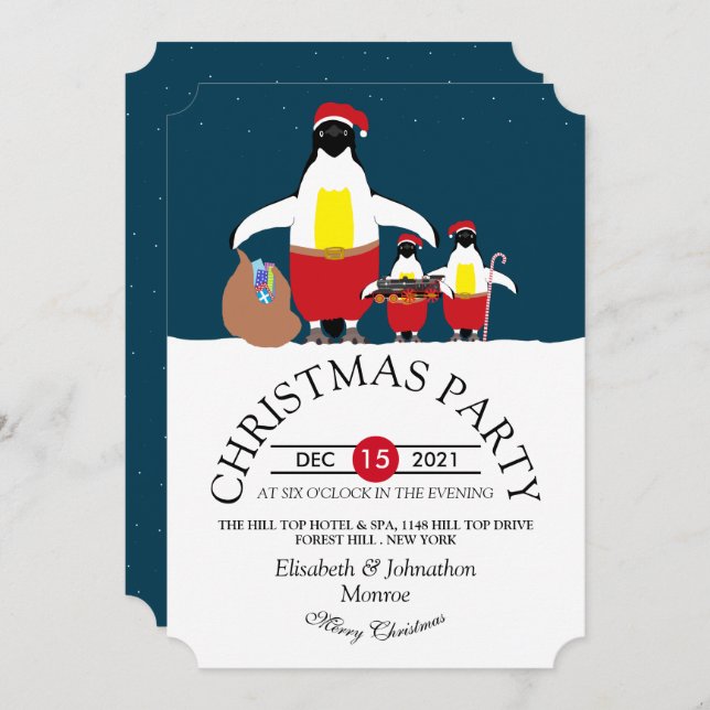 Santa's Little Helpers Christmas Party Invitation (Front/Back)