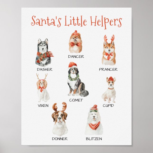 Santa's little Helpers Dog Christmas Poster (Front)