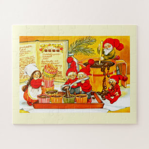Santas little helpers festive art jigsaw puzzle