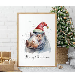 Santa's Little Hippo, custom Poster