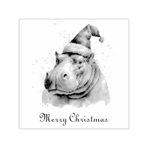 Santa's Little Hippo, custom Self-inking Stamp
