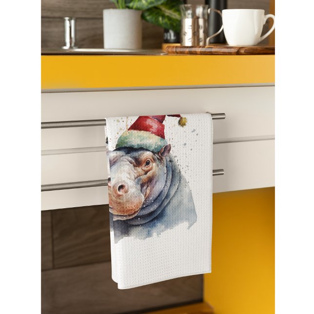 Santa's Little Hippo, custom Tea Towel (Creator Uploaded)