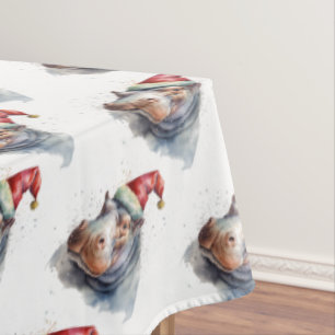 Santa's Little Hippo Tablecloth