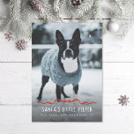 Santa's Little Yelper Cute Dog Christmas Photo Holiday Card<br><div class="desc">Fun Christmas Doggy pun; perfect for your pup; choose a die cut and paper type,  add a message or more photos to the back if desired.</div>