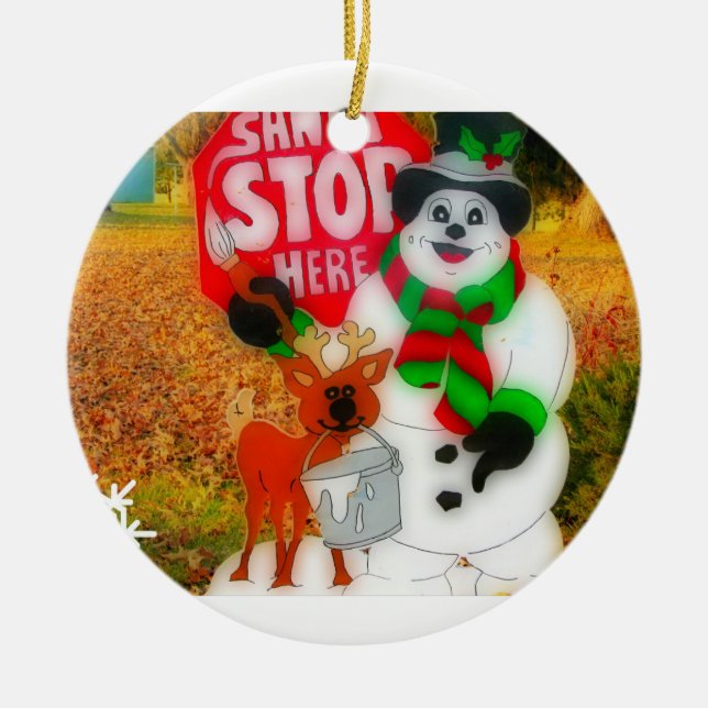 Santa's Love Ceramic Tree Decoration (Front)