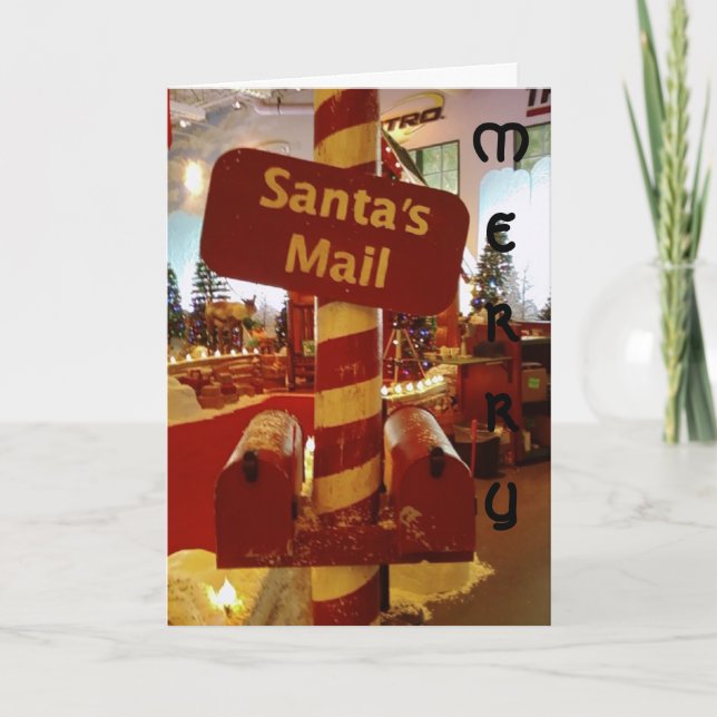 SANTA'S MAILBOX AT NORTH POLE CHRISTMAS CARD (Front)