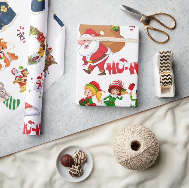 Santa's Many Friends  Wrapping Paper (Crafts)