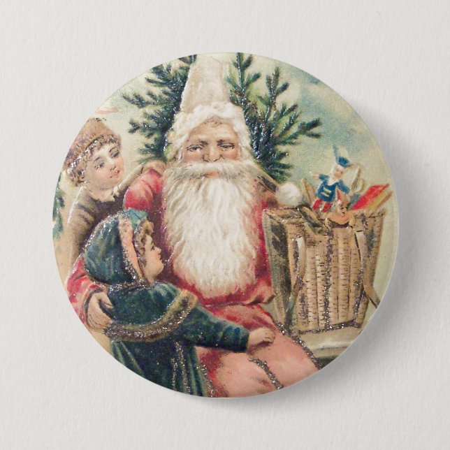 Santa's Merry Christmas 7.5 Cm Round Badge (Front)