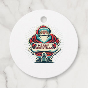 Santa's Merry Message Spreading Christmas Joy Favour Tags