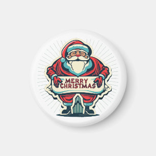 Santa's Merry Message Spreading Christmas Joy Magnet