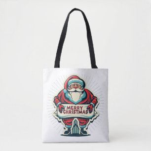 Santa's Merry Message Spreading Christmas Joy Tote Bag